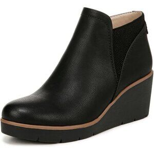 NWT Naturalizer SOUL Womens Affirm Water Resistant Wedge Ankle Bootie Black 9 W
